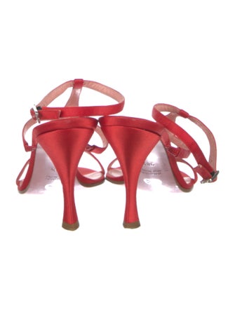 Escada Satin T-Strap Sandals