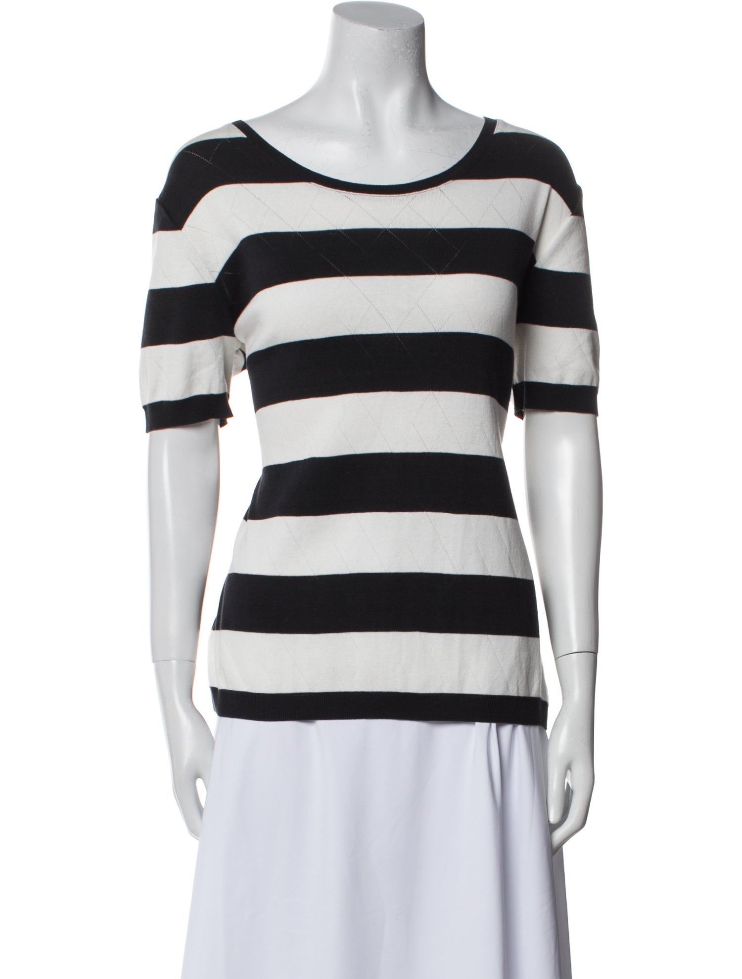 Escada Striped Scoop Neck T-Shirt