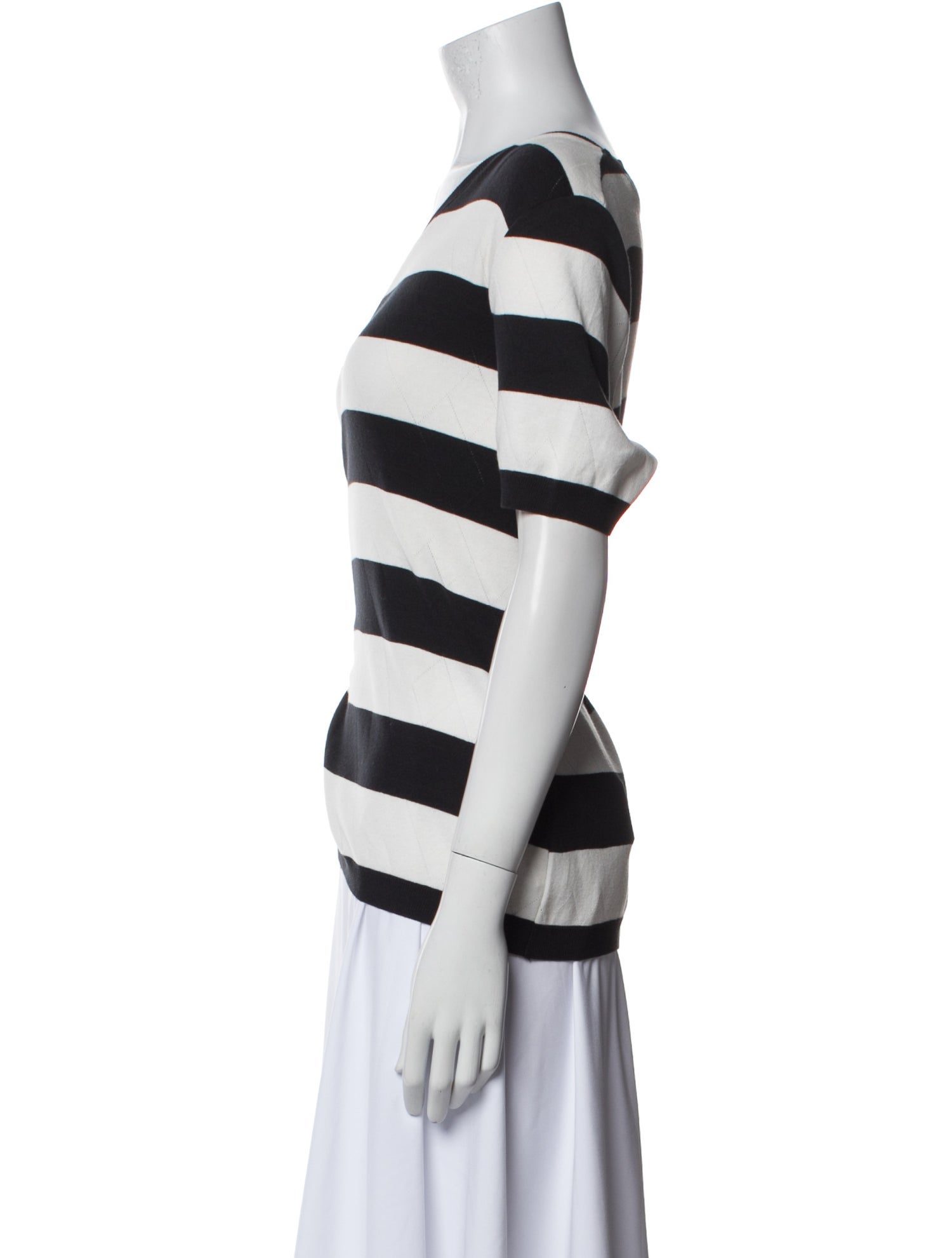 Escada Striped Scoop Neck T-Shirt