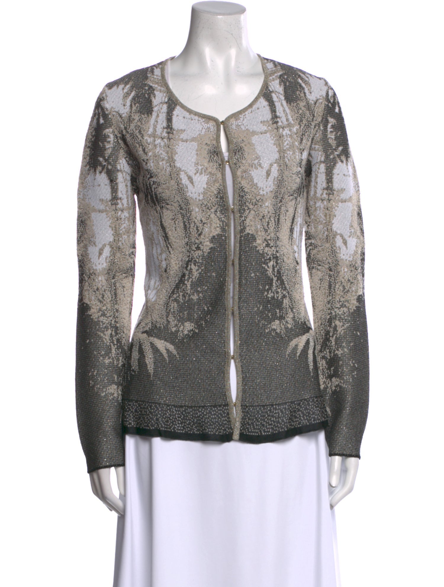 Escada Printed Scoop Neck Sweater