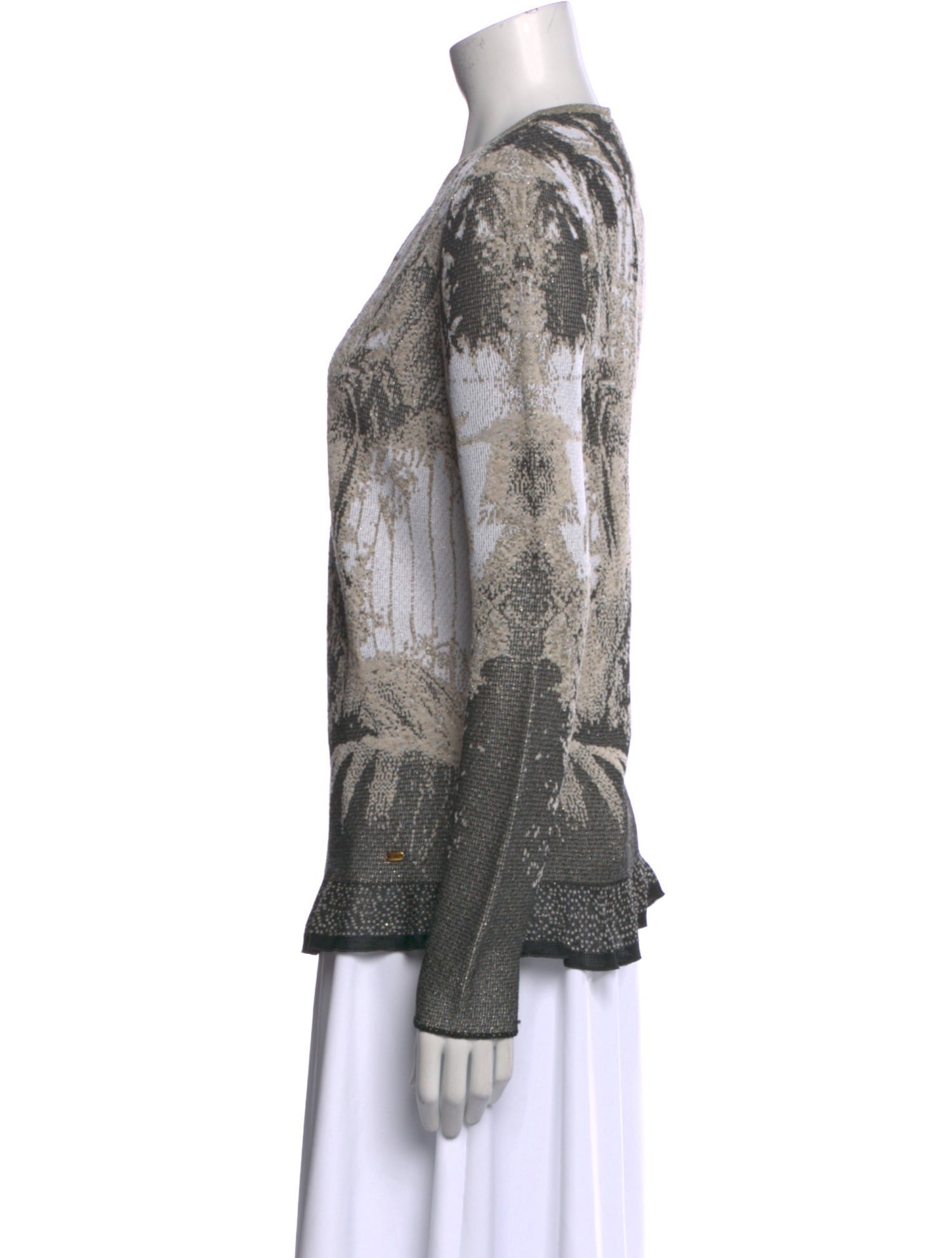 Escada Printed Scoop Neck Sweater