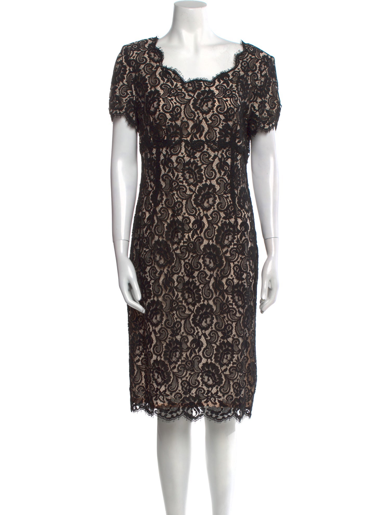 Escada Lace Pattern Midi Length Dress