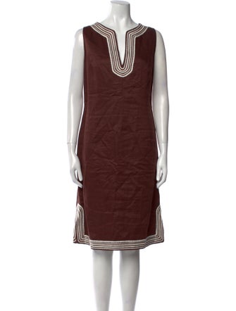 Escada V-Neck Knee-Length Dress