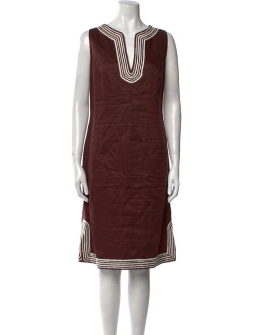 Escada V-Neck Knee-Length Dress