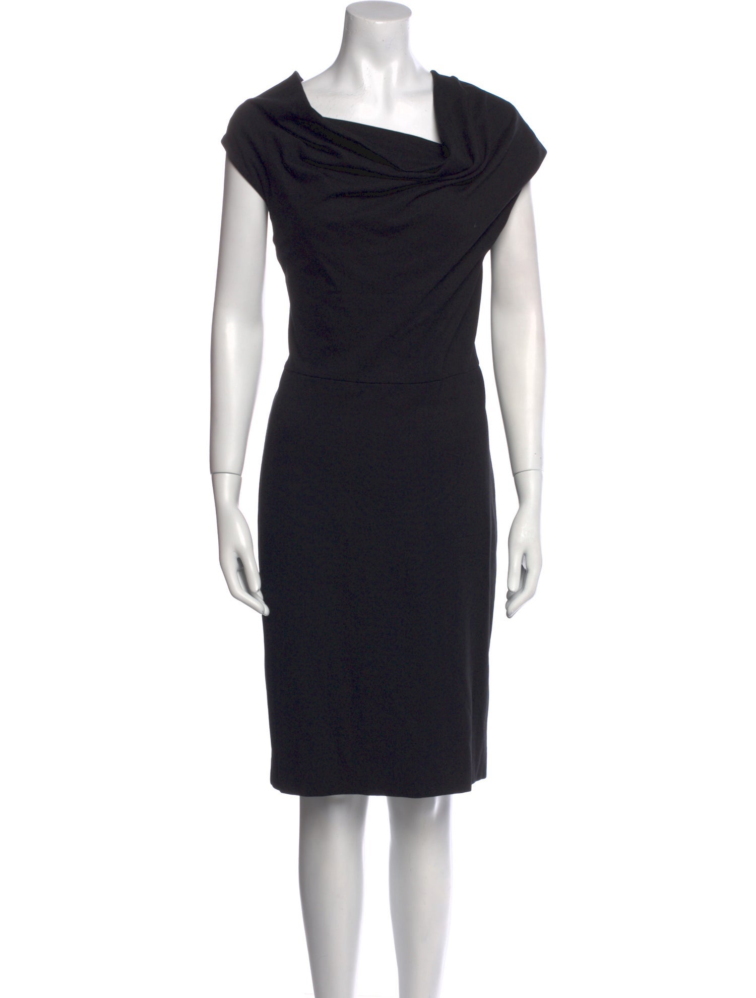 Escada Cowl Neck Knee-Length Dress