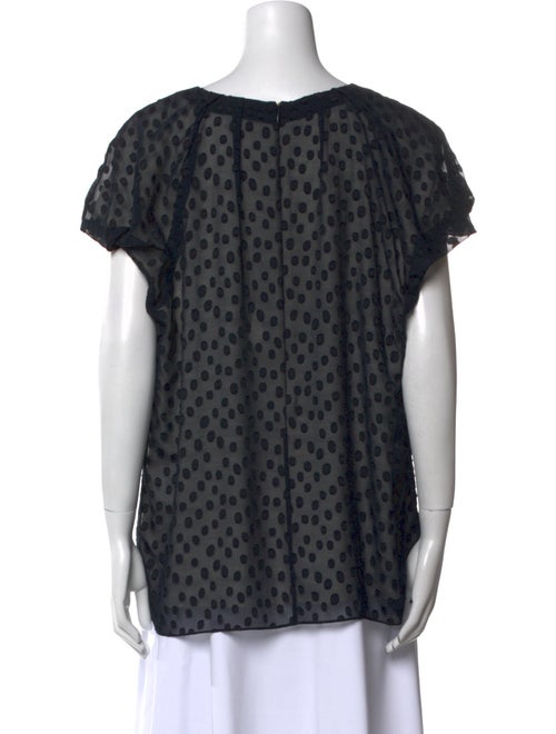 Escada Polka Dot Print Bateau Neckline Blouse