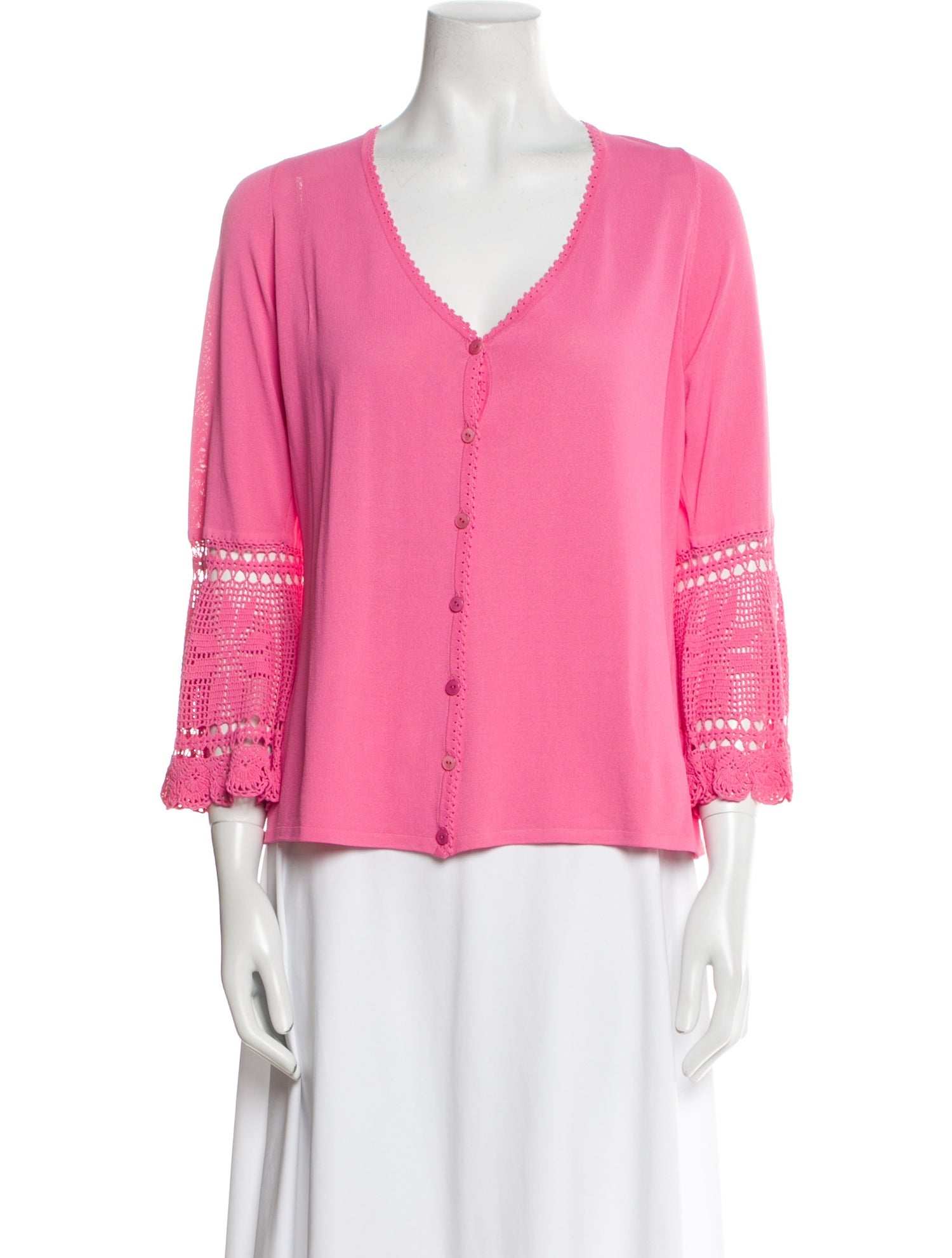 Escada V-Neck Three-Quarter Sleeve Blouse