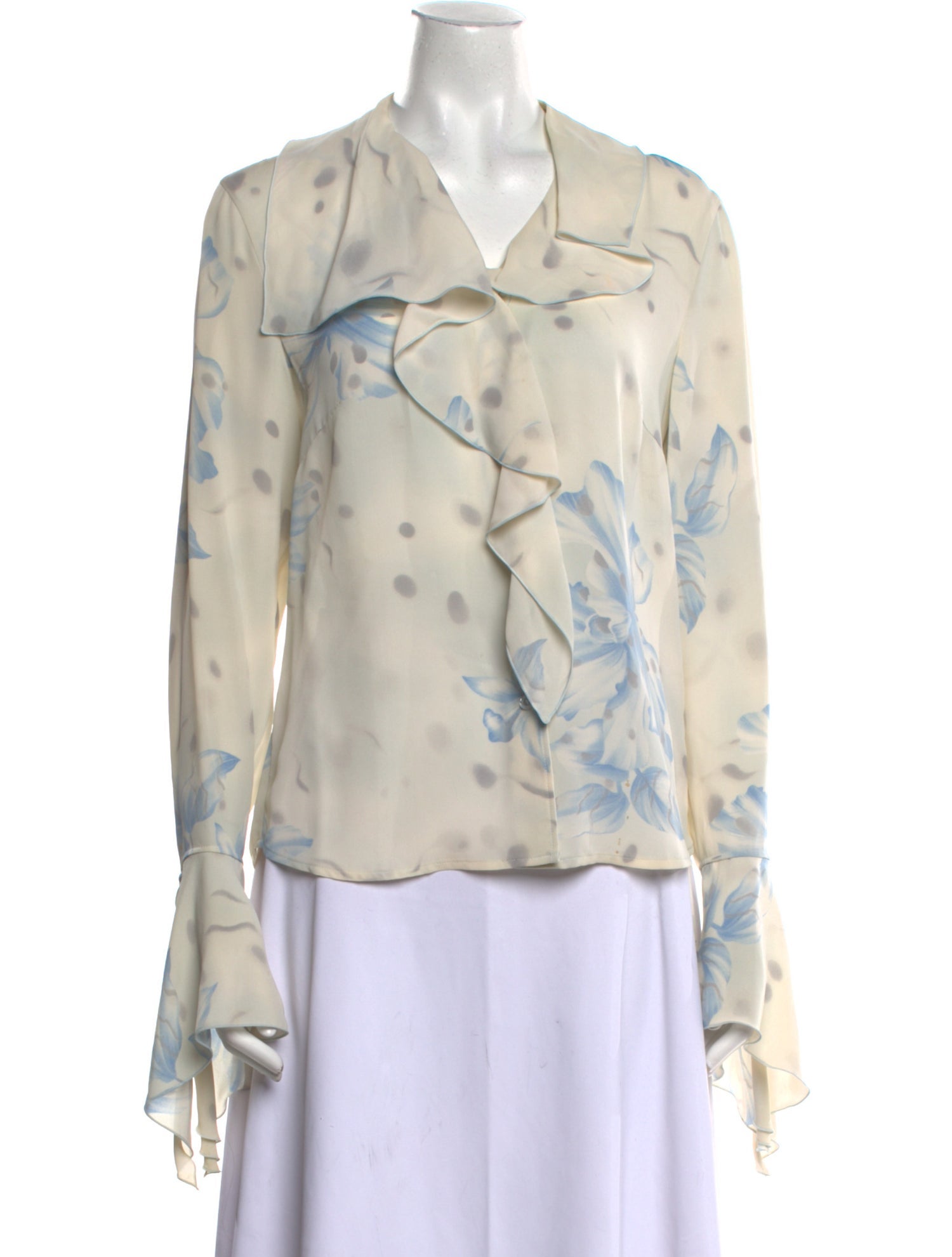 Escada Silk Printed Button-Up Top