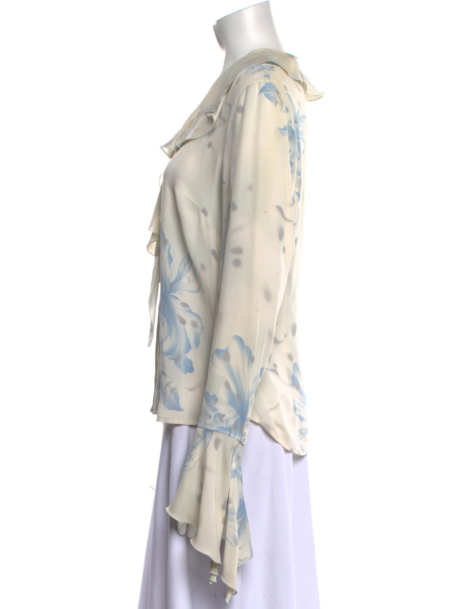 Escada Silk Printed Button-Up Top