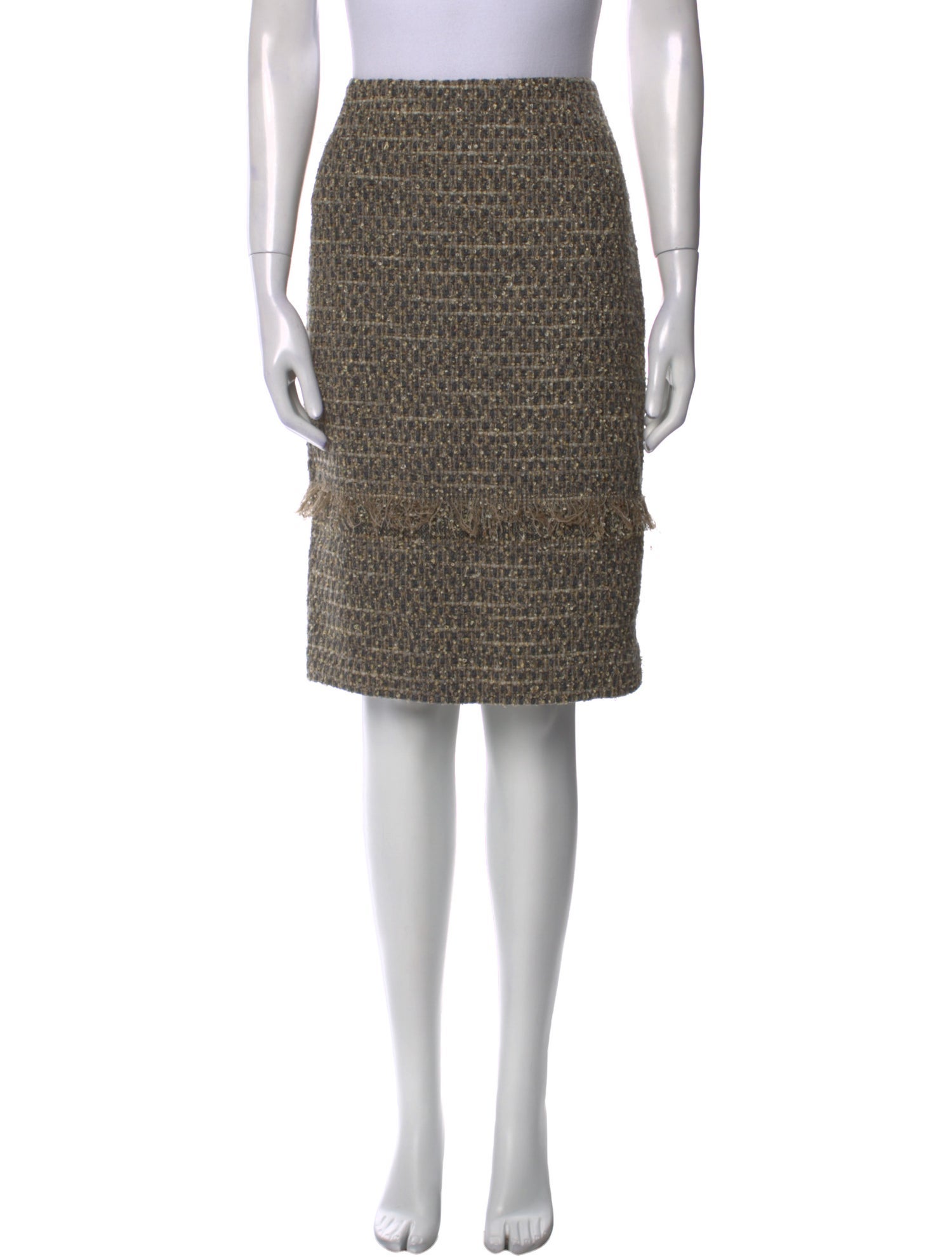Escada Tweed Pattern Knee-Length Skirt