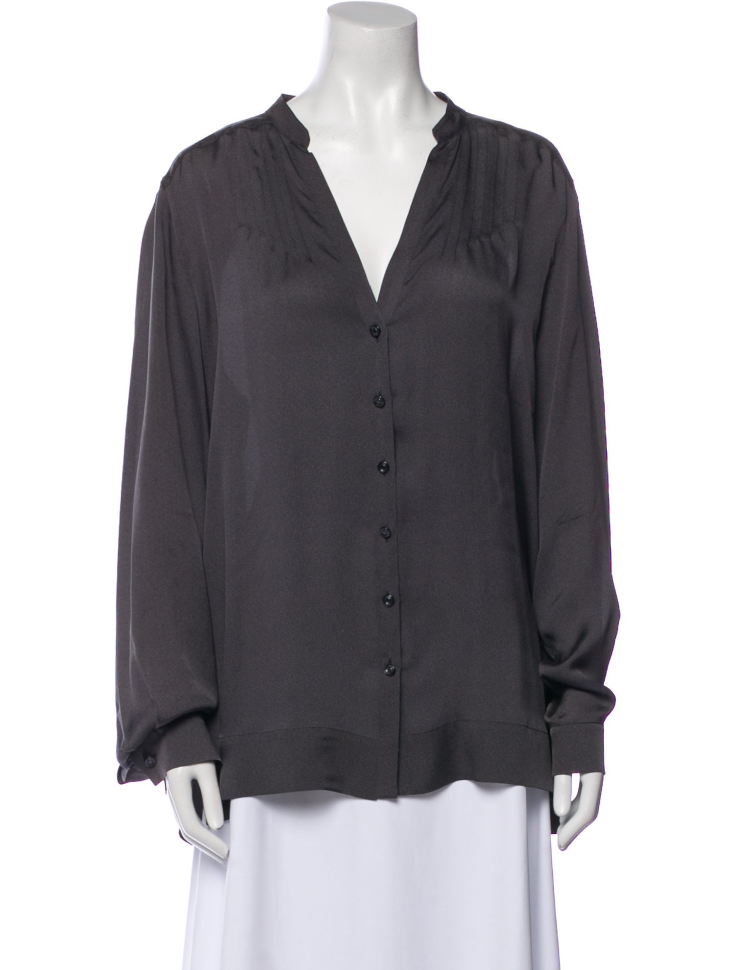 Escada Silk V-Neck Button-Up Top