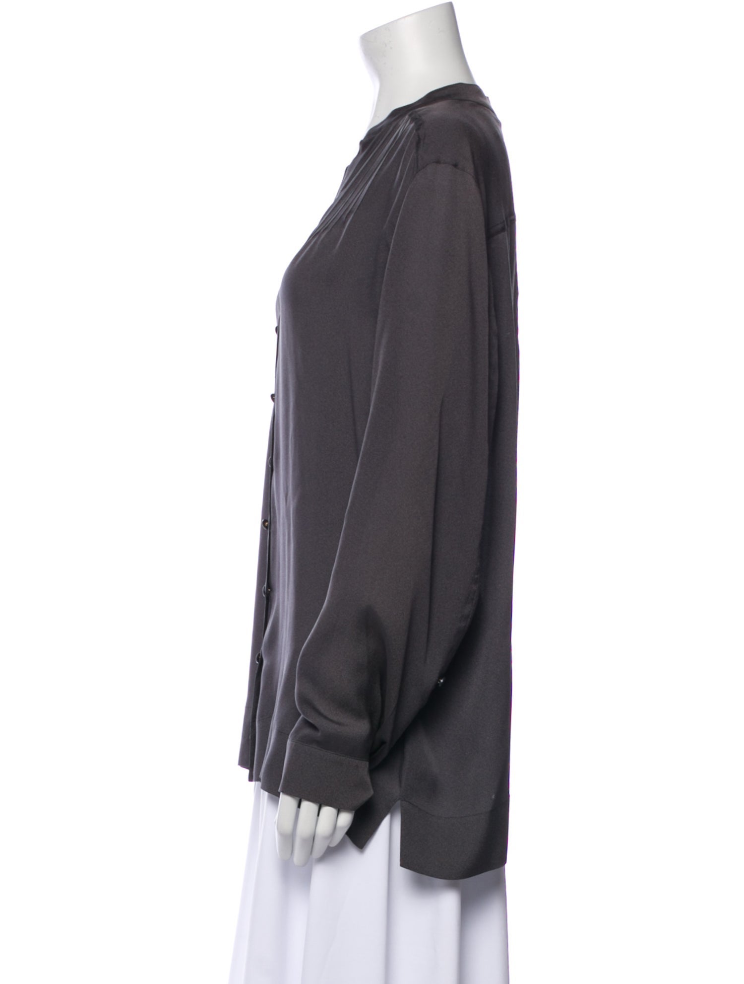 Escada Silk V-Neck Button-Up Top