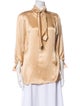 Escada Silk Mock Neck Blouse