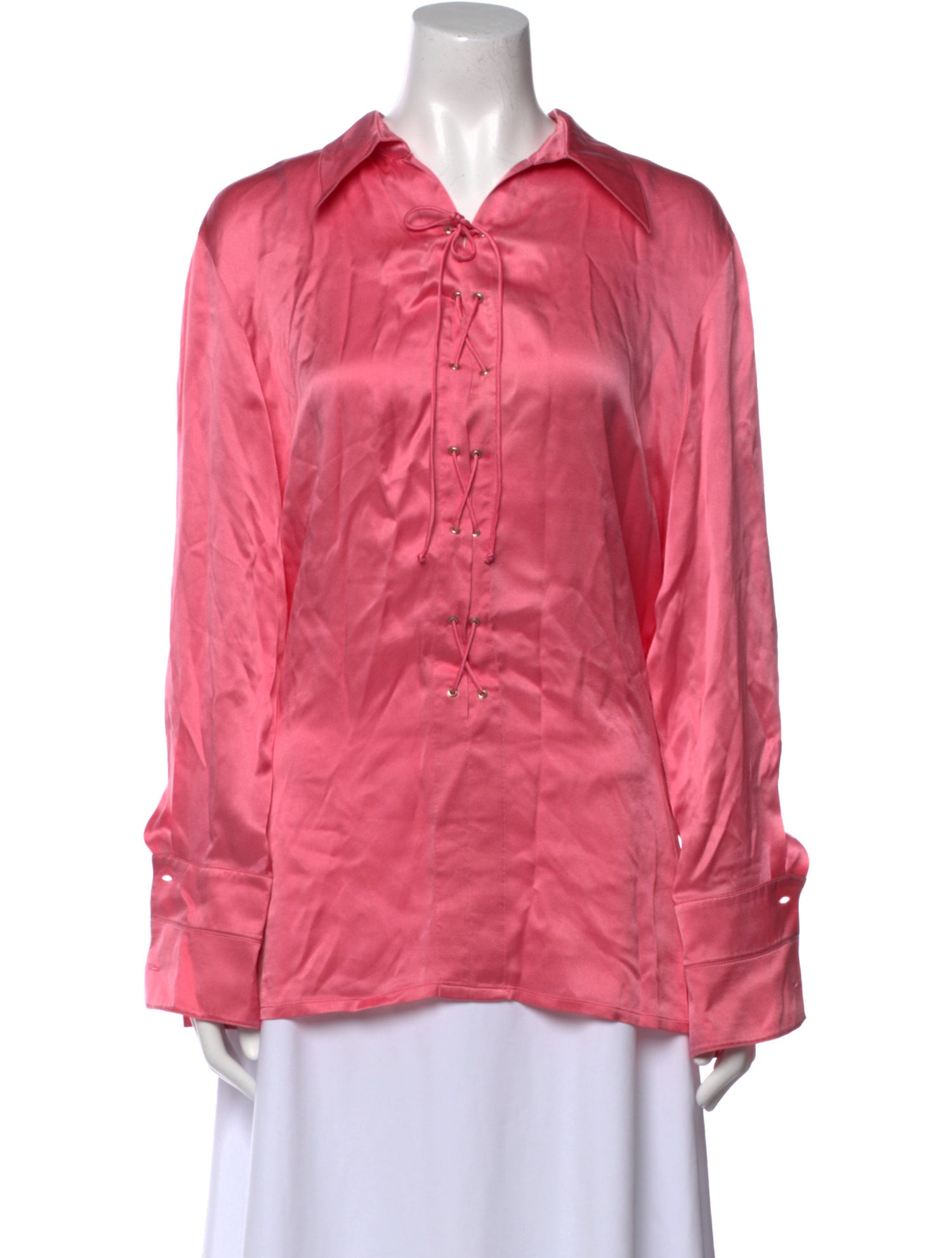 Escada Silk V-Neck Button-Up Top