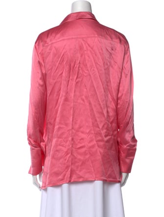 Escada Silk V-Neck Button-Up Top