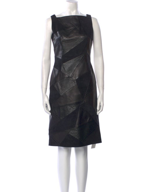 Escada Lambskin Knee-Length Dress