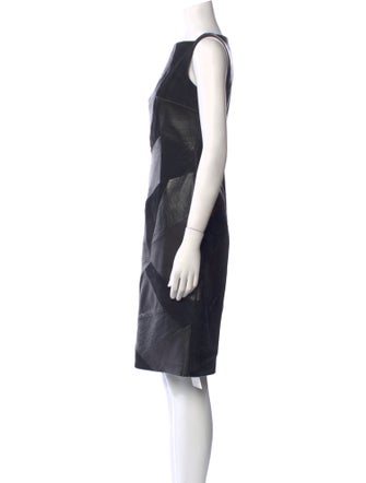 Escada Lambskin Knee-Length Dress