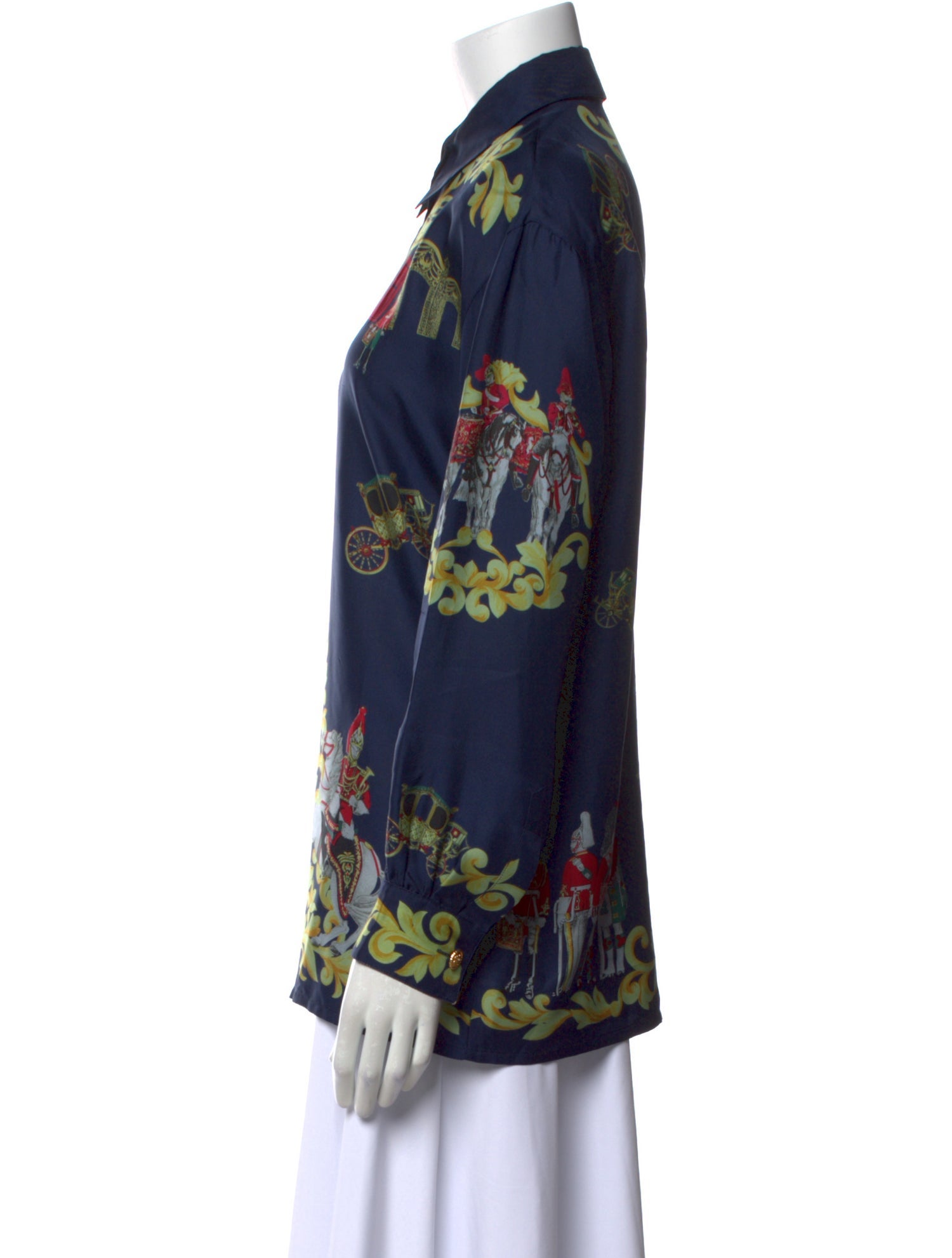 Escada Silk Floral Print Button-Up Top