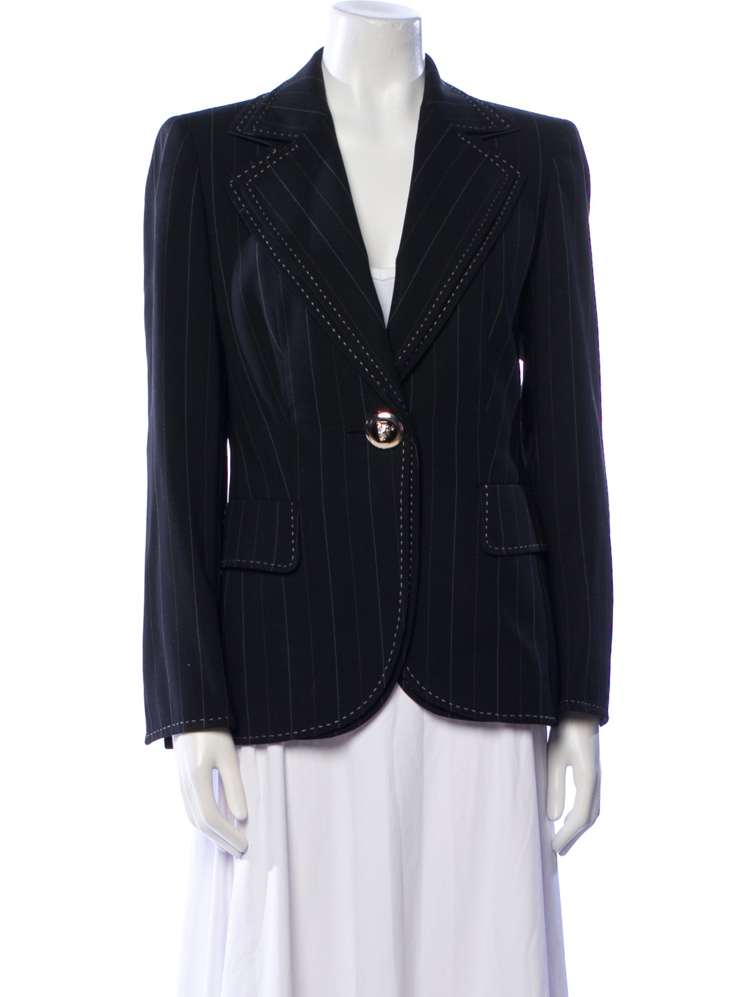 Escada Virgin Wool Striped Blazer