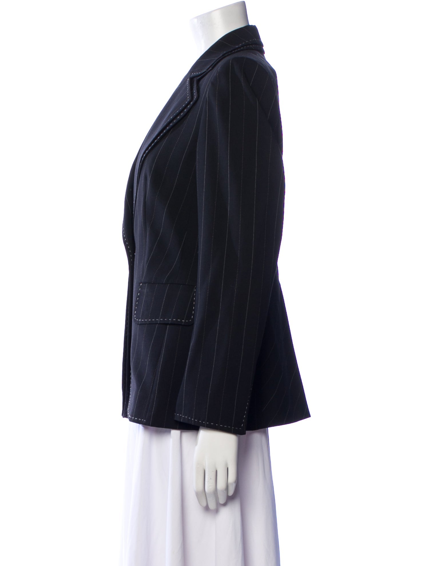 Escada Virgin Wool Striped Blazer
