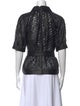 Escada Lamb Leather Short Sleeve Blouse