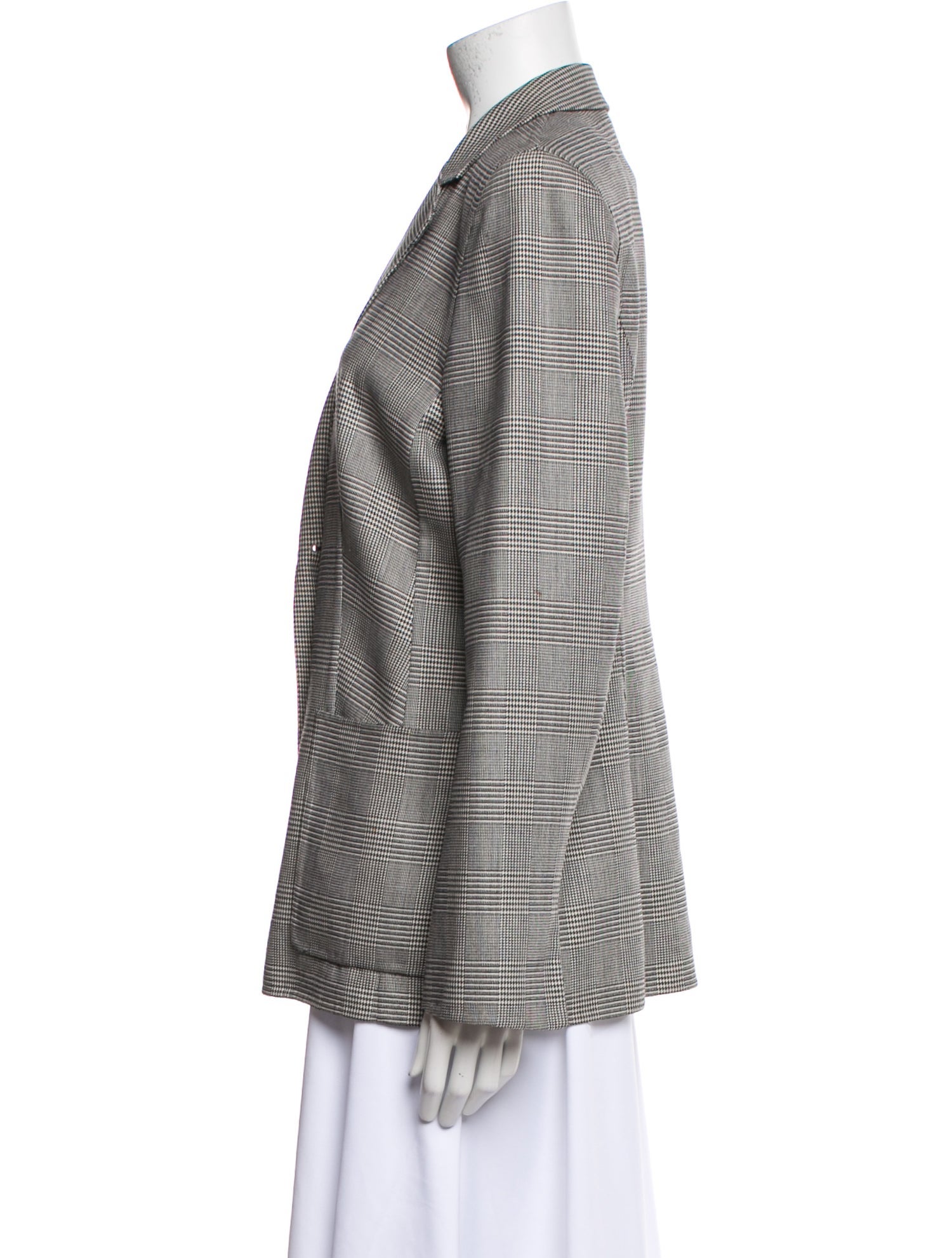 Escada Wool Plaid Print Blazer