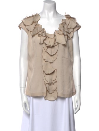 Escada Silk Scoop Neck Blouse