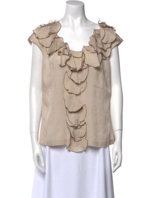 Escada Silk Scoop Neck Blouse