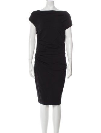 Escada Bateau Neckline Knee-Length Dress