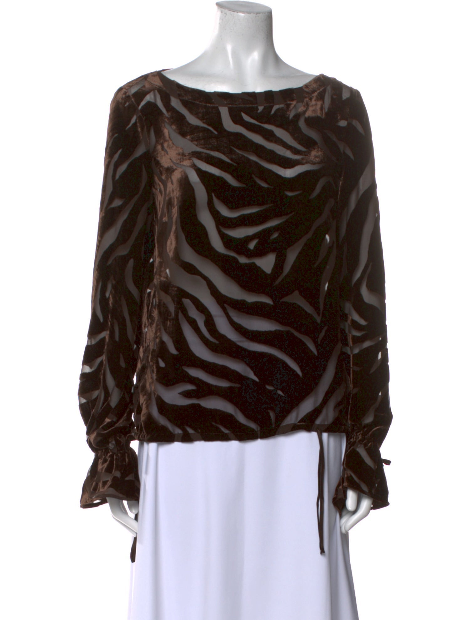 Escada Animal Print Bateau Neckline Blouse