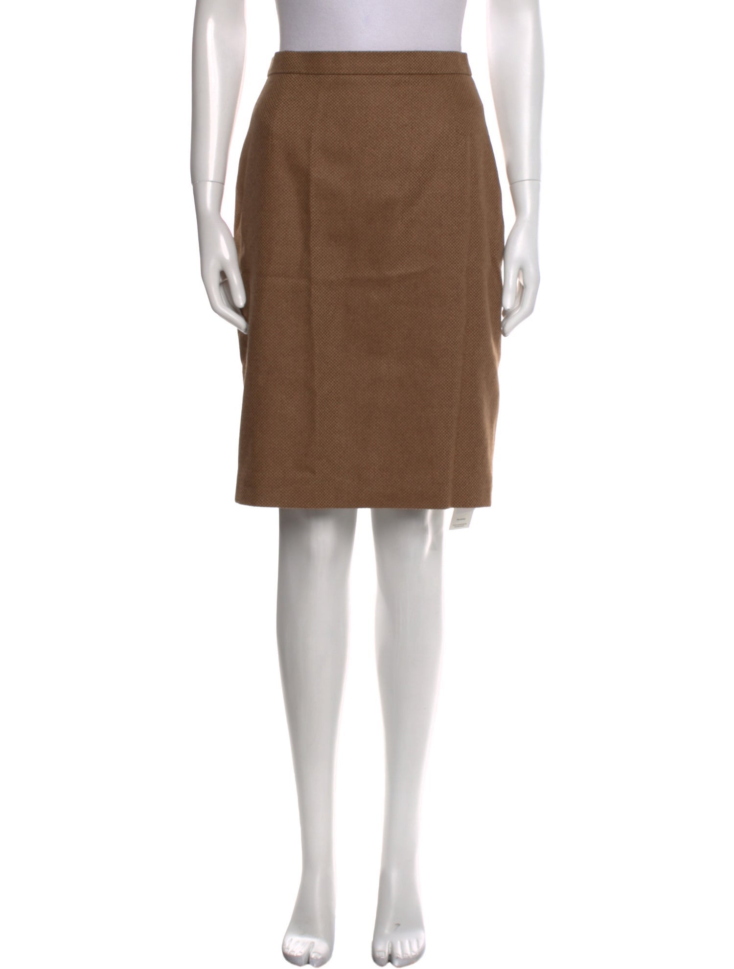 Escada Camel Leather Knee-Length Skirt