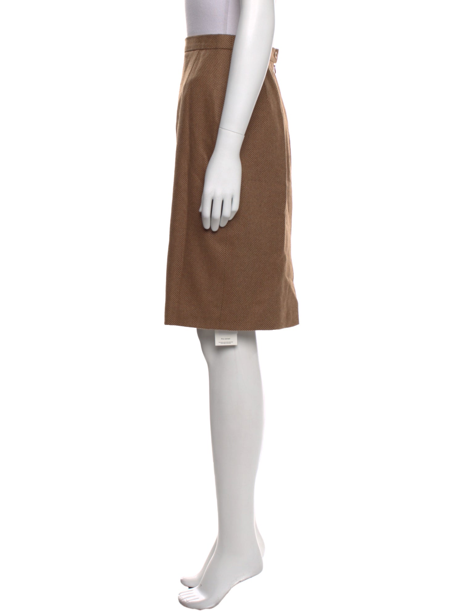 Escada Camel Leather Knee-Length Skirt