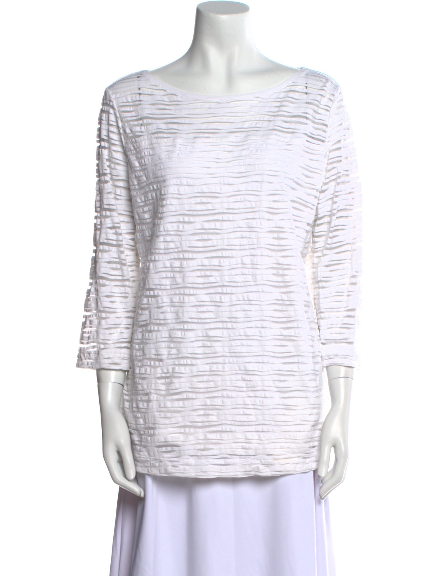 Escada Striped Bateau Neckline Top