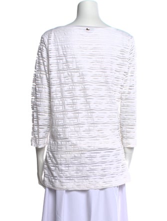 Escada Striped Bateau Neckline Top