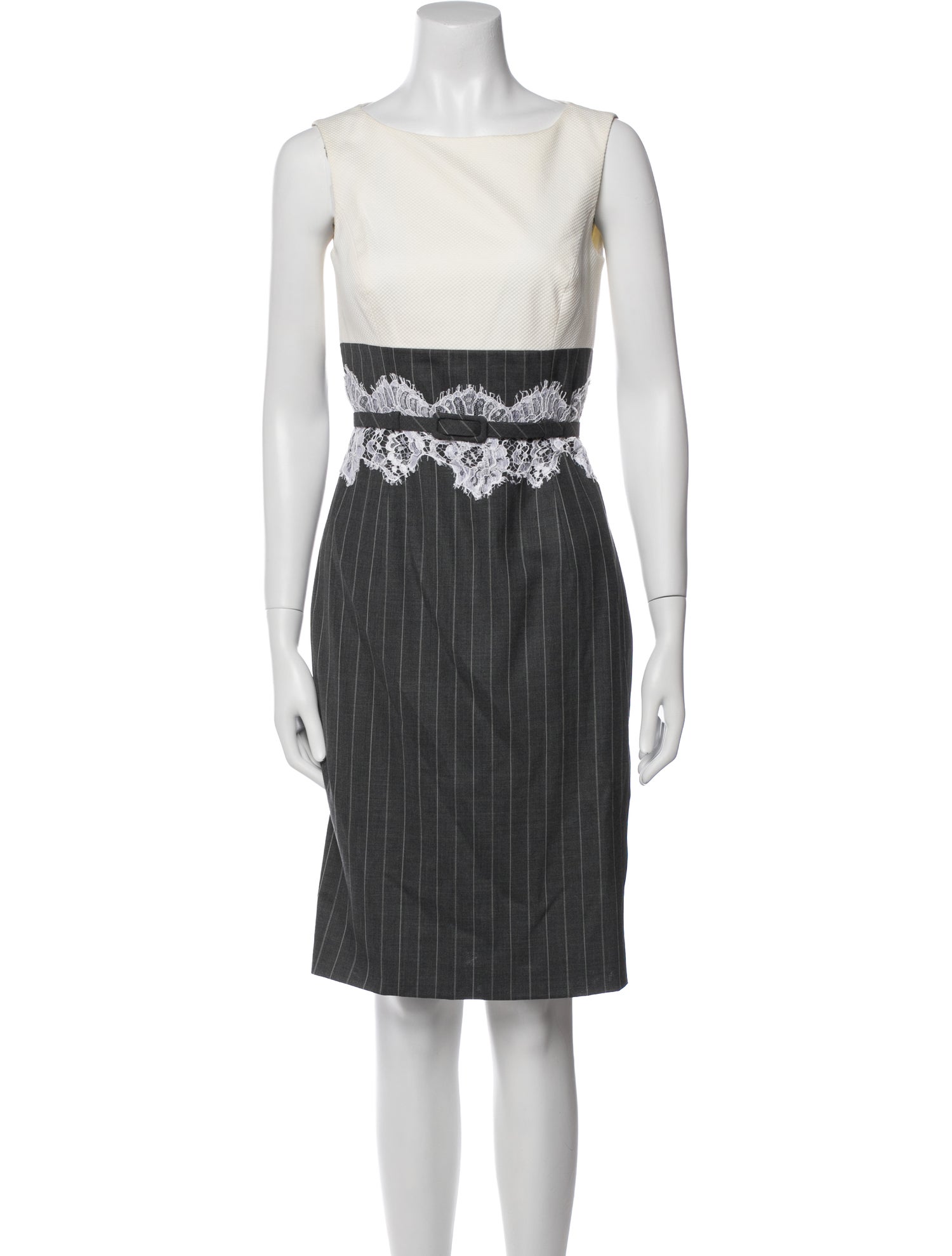 Escada Striped Knee-Length Dress