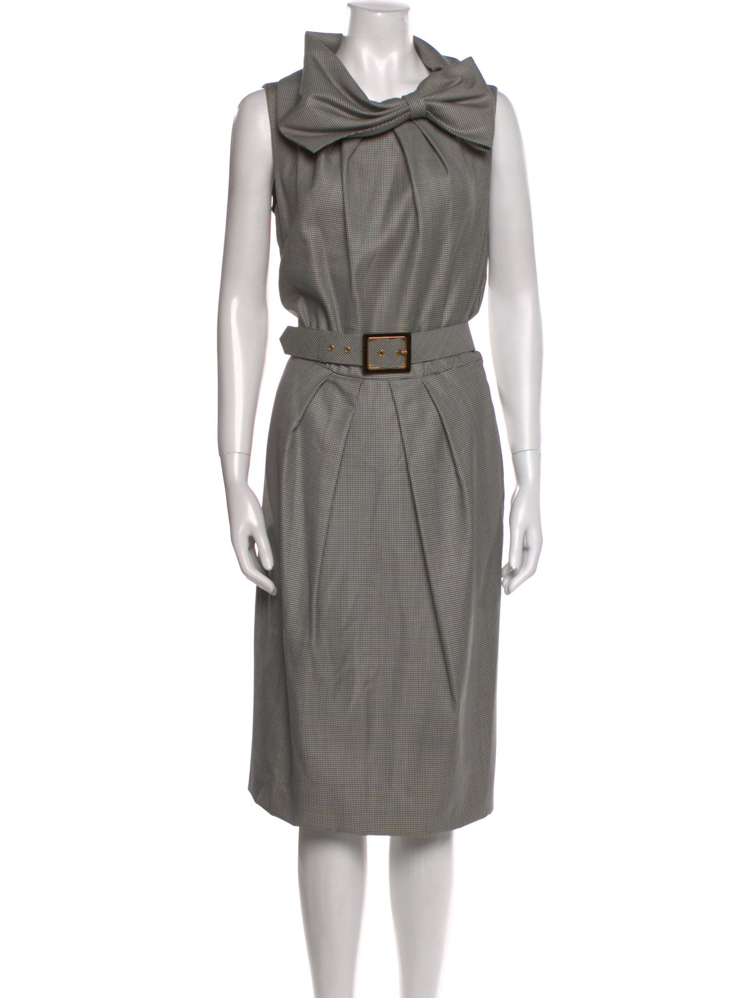 Escada Plaid Print Midi Length Dress