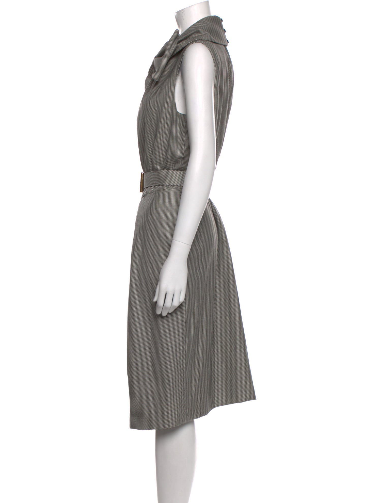 Escada Plaid Print Midi Length Dress