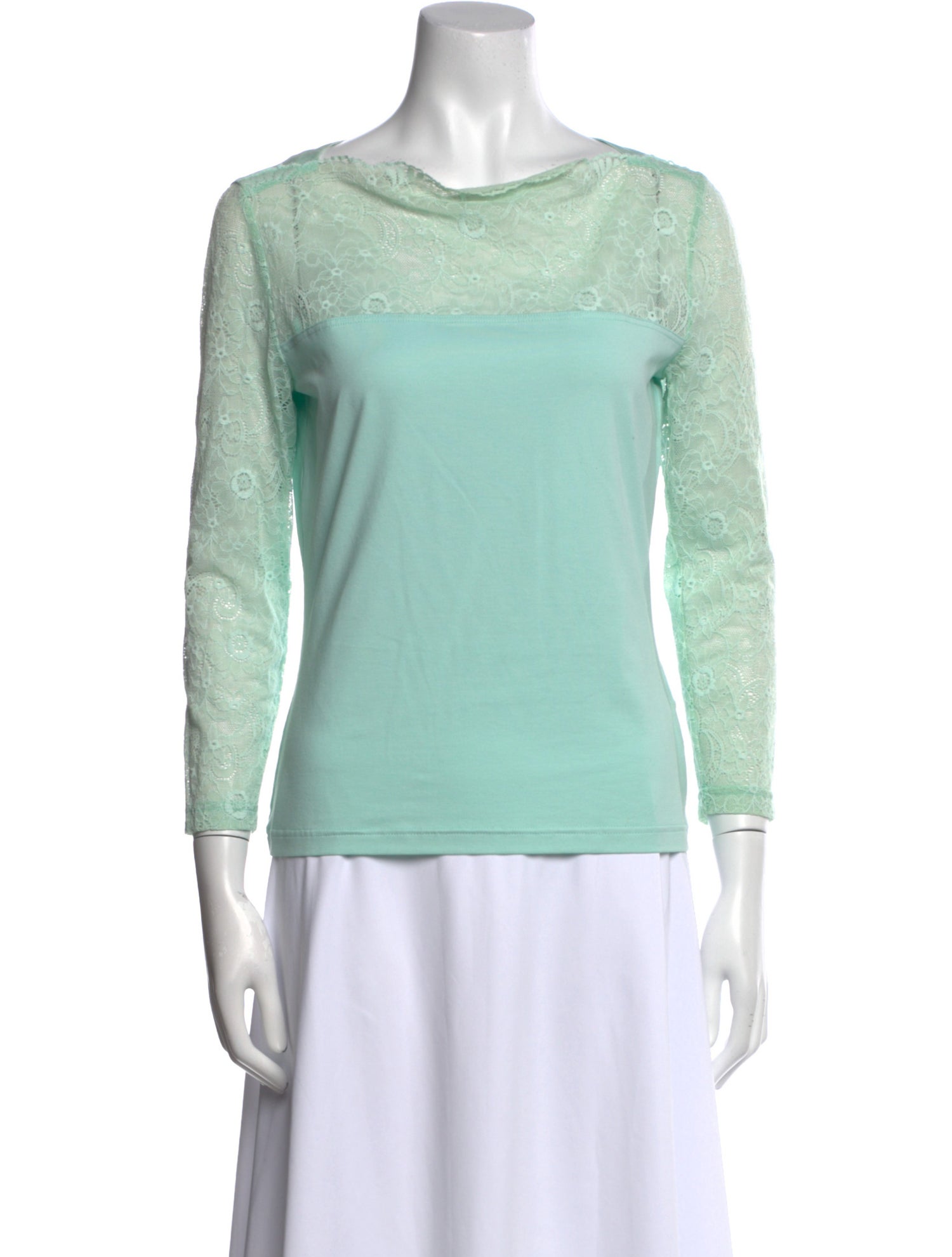 Escada Bateau Neckline Three-Quarter Sleeve Top