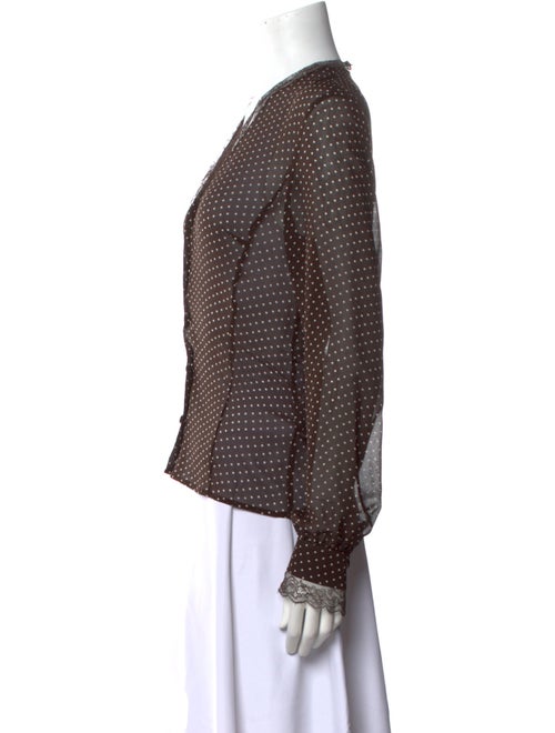 Escada Silk Polka Dot Print Blouse