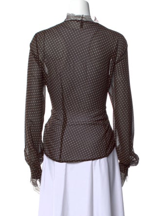 Escada Silk Polka Dot Print Blouse
