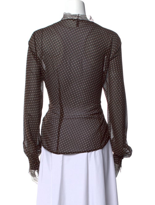 Escada Silk Polka Dot Print Blouse