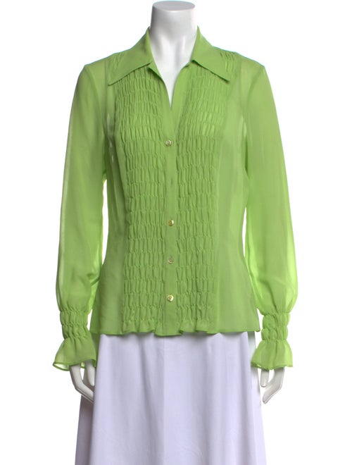 Escada Silk Long Sleeve Button-Up Top