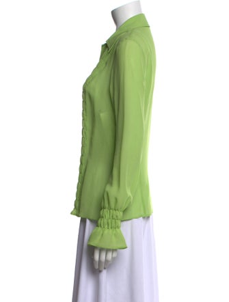 Escada Silk Long Sleeve Button-Up Top