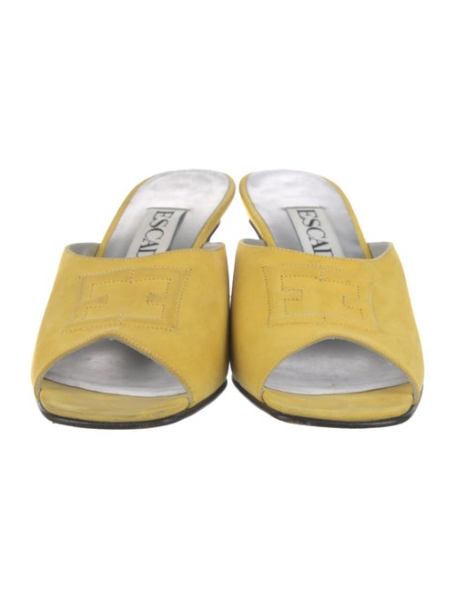 Escada Suede Embroidered Accent Slides