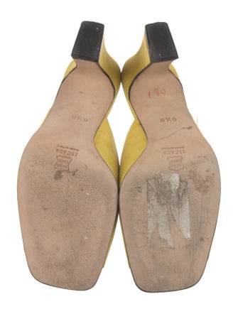 Escada Suede Embroidered Accent Slides