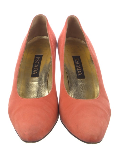 Escada Suede Chain-Link Accents Pumps