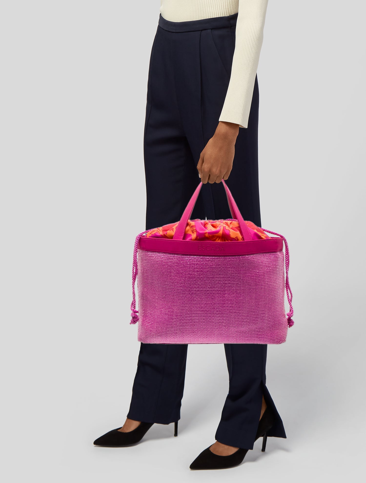 Escada Raffia Weekender Bag
