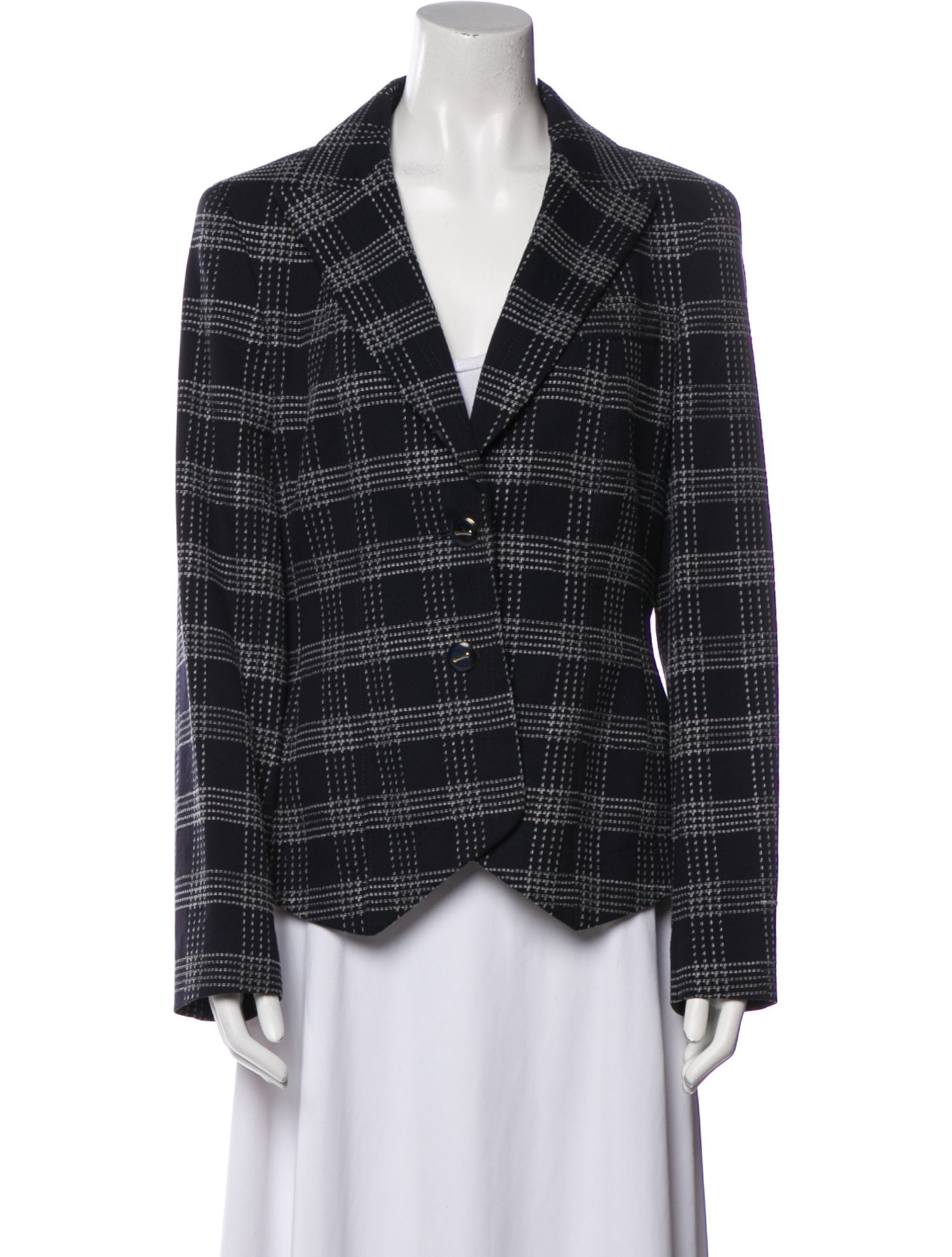 Escada Plaid Print Blazer