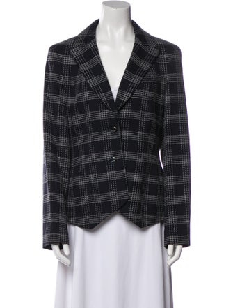 Escada Plaid Print Blazer