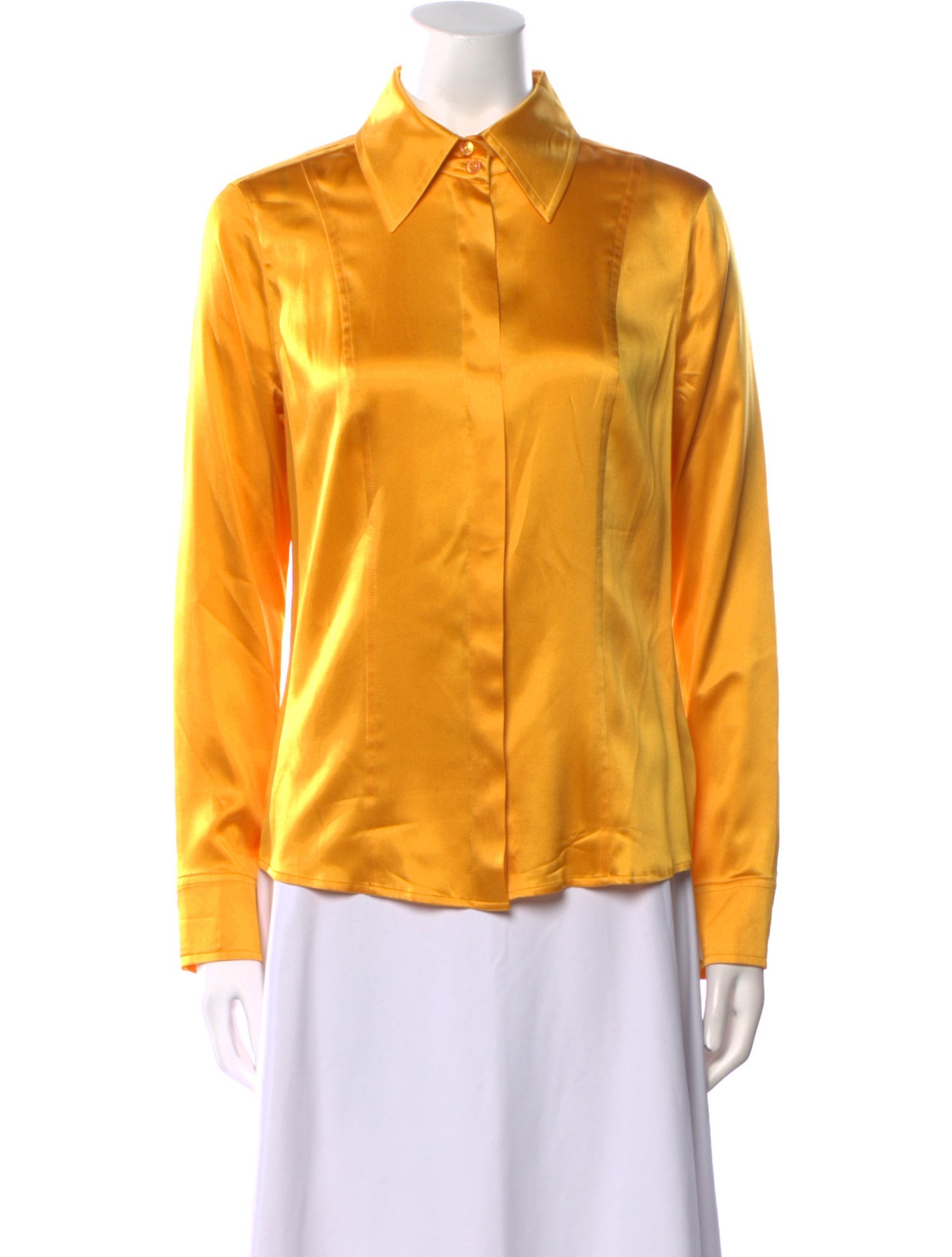 Escada Silk Long Sleeve Button-Up Top